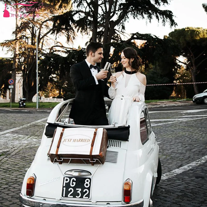 Идеальное Белое и черное свадебное платье очаровательный длинный рукав