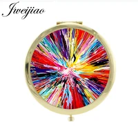 jweijiao impressionism oil painting masterpiece purse mirror gold plated metal pictures printing tools accessories espejo pt23