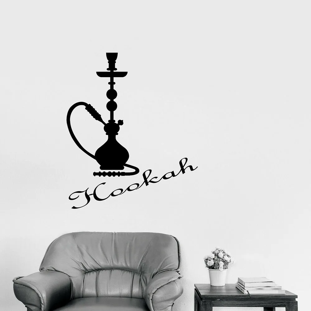 Hookah Логотип Бар наклейки на стены окна кафе гостиная украшения виниловые для