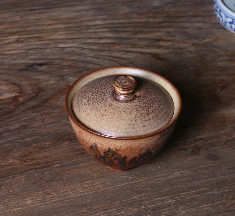 130 мл Цзиндэчжэнь ручная работа грубая керамика Gaiwan ручная роспись Керамическая супница чайная чашка винтажный чайный набор кунг-фу чайные чаши чайные горшки