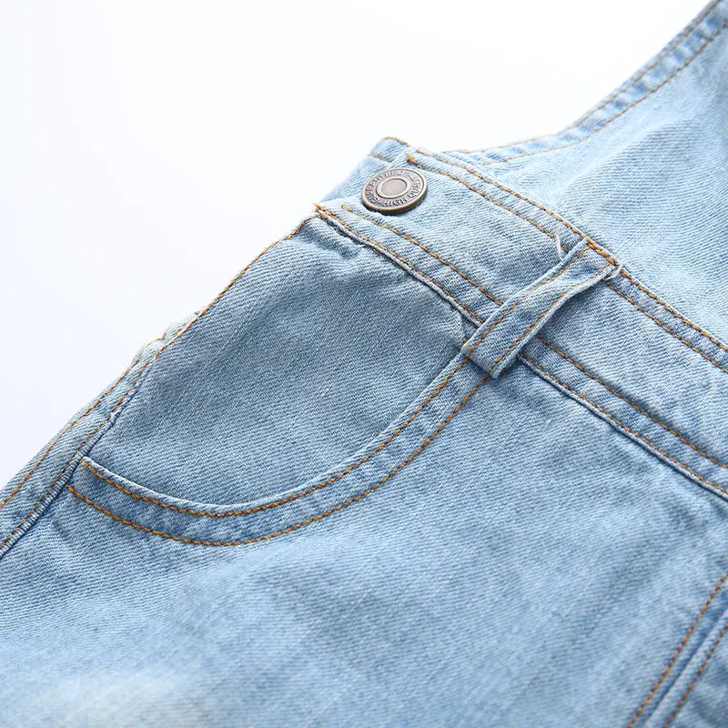 Детский джинсовый комбинезон для девочек повседневный с шортами лето 2021|girls