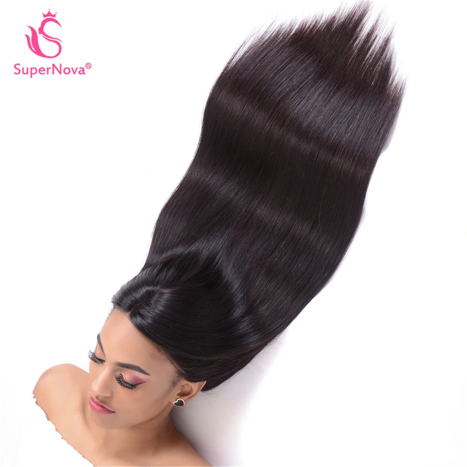 Supernova Straight Full Lace Human Hair Wigs With Baby For Black Women 180 Density Pre Plucked Remy | Шиньоны и парики