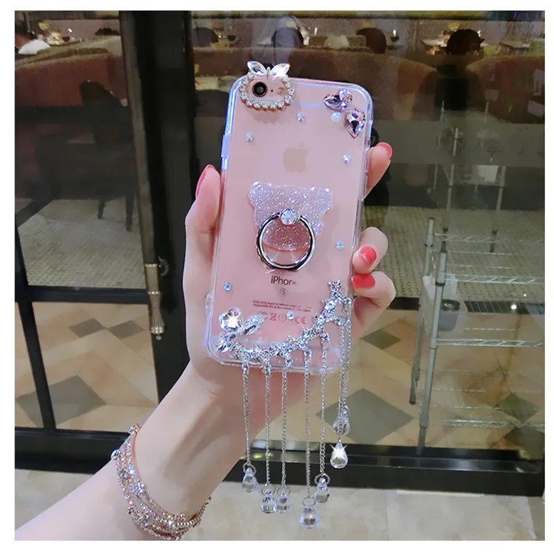 Для iPhone 6 S 7 8 плюс X XS MAX XR Роскошные для женщин со стразами чехол телефона личность