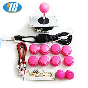 Аркадный джойстик DIY Kit Нулевая задержка аркадная DIY Kit USB энкодер для ПК Джойстик Sanwa для аркадных игр+ Sanwa кнопочные кнопки для аркадной игры Mame - Цвет: Pink