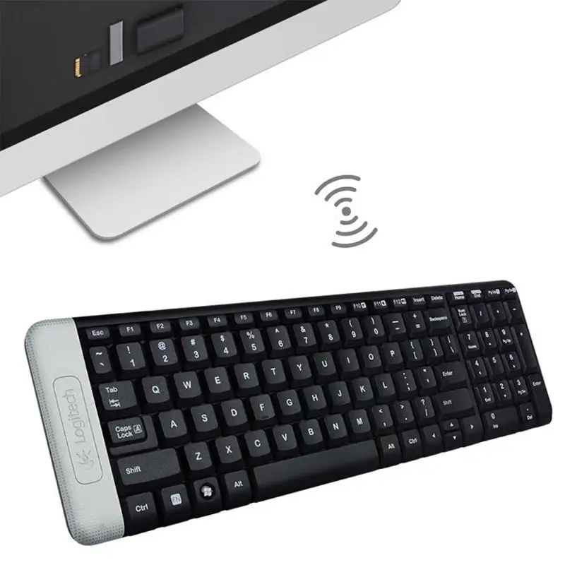 Logitech K230 немой Беспроводной Клавиатура 2,4 ГГц Офис клавиатура для ПК клавиатура для компьютера