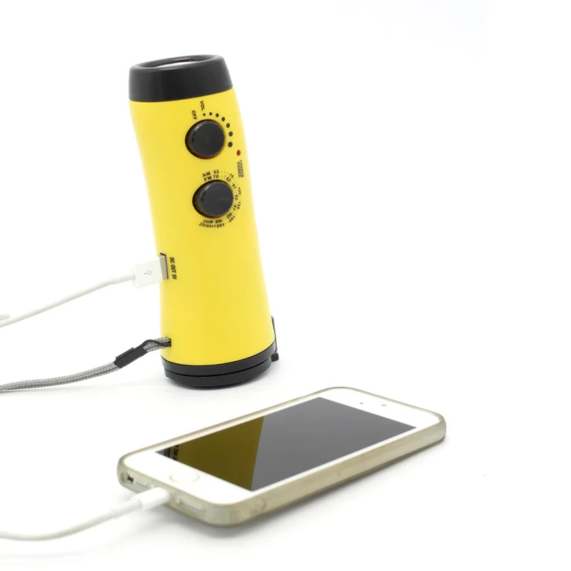 Светодио дный фонарик power Bank ручной Электрогенератор радио Функция открытый