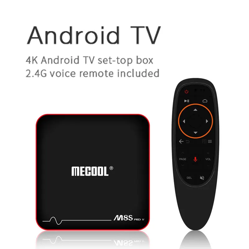 M8S PRO W Voice ATV Новейшая модель; Mecool M8S PRO W умные ТВ коробка Android 7,1 с инновационным голосовой пульт дистанционного управления Media Player 3D в формате 4K UHD, IPTV Set-top Box Televisor - Цвет: M8S PRO W Voice ATV
