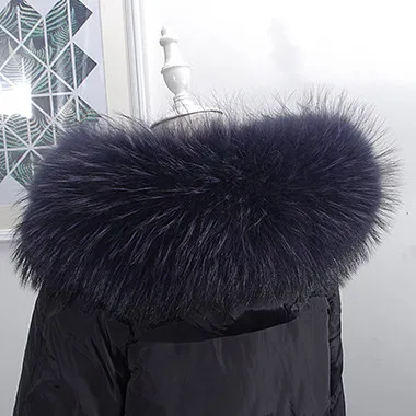 ZDFURS* Роскошный шейный теплый меховой шарф для пальто зимой натуральный мех енота меховой воротник шарф для меховая Парка женская шаль обертывания