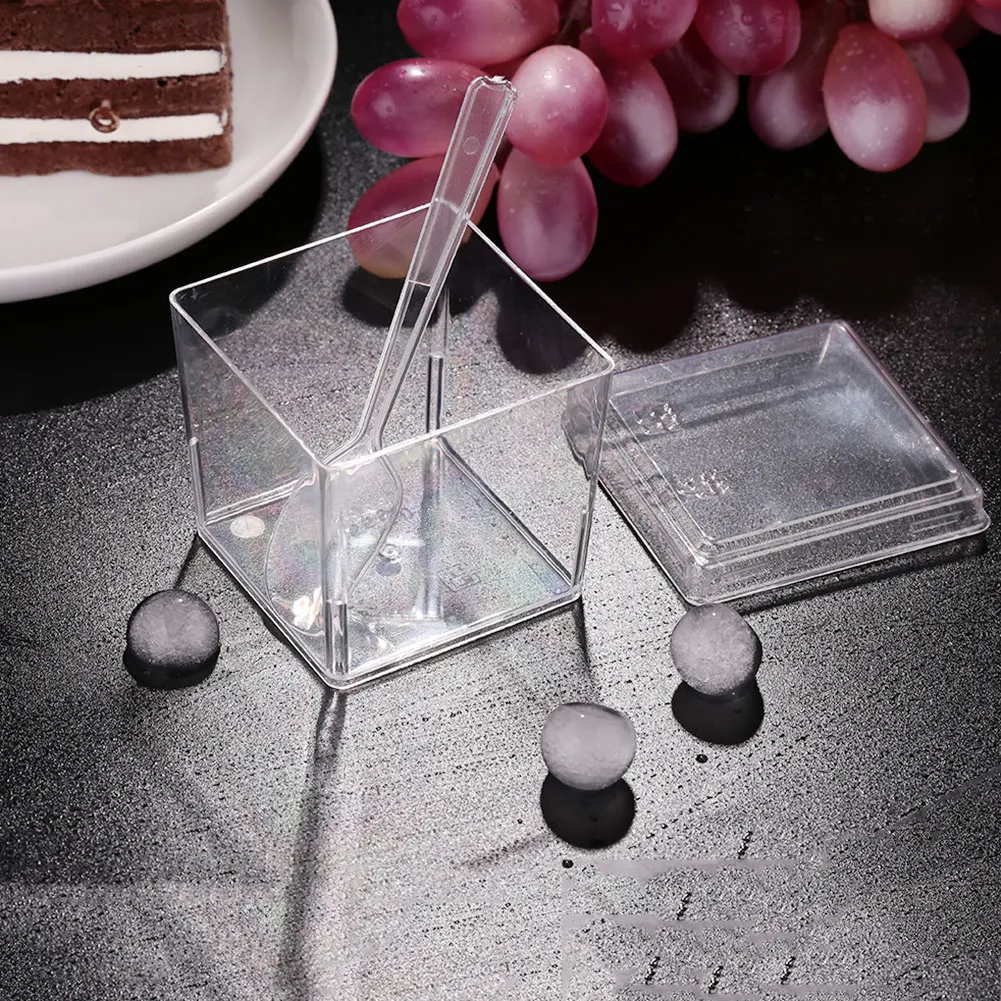 1 шт. прозрачная одноразовая пластиковая чашка/крышка/ложка рождественские