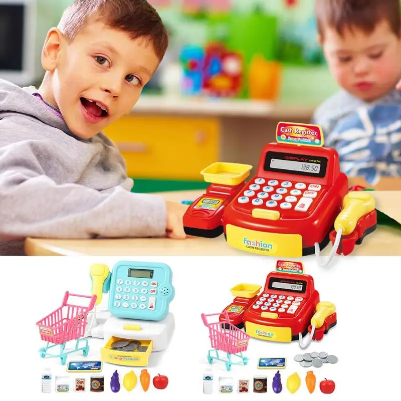 19 шт./компл. мини ролевые игры кассовый аппарат Игрушка Корзина с легкой