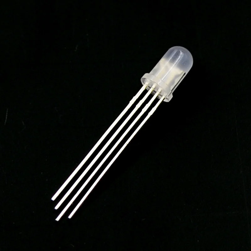 

Free Shipping 100pcs/lot 5mm RGB LED Common Cathode 4 Pins Tri-Color Emitting Diodes f5 RGB Diffused