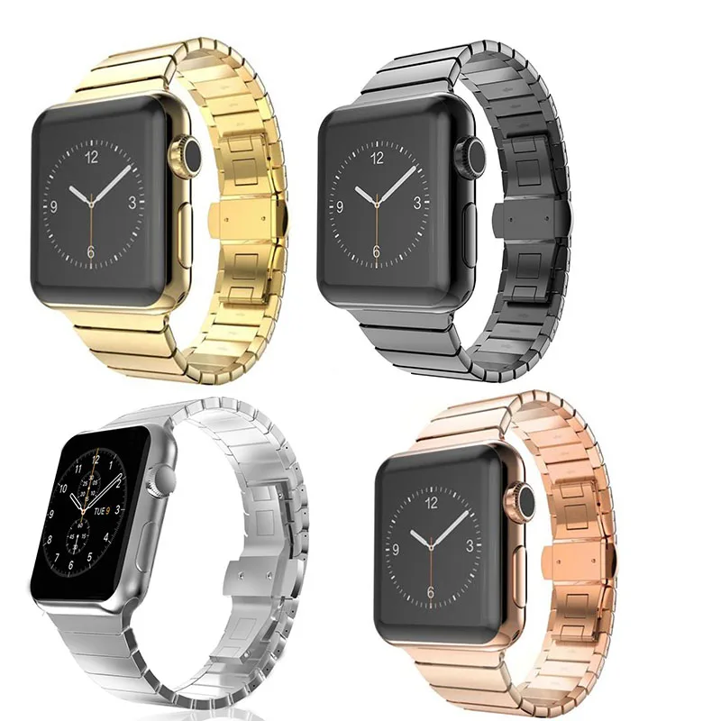 Ремешок для iwatch Apple Watch из нержавеющей стали 38 мм 42 браслет со звеньями черный