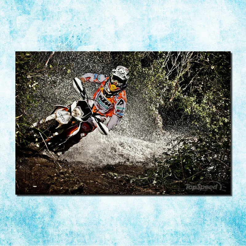 Мотокросс Байк Перейти Спорт Искусство Шелковый Холст плакат 13x20 24x36 inch фото для
