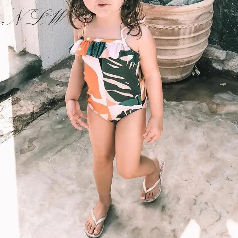 NLW/комплект бикини с принтом для мамы и ребенка купальный костюм в полоску