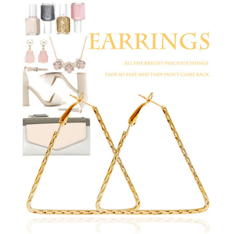 Модные ювелирные изделия ручной работы треугольные круглые серьги-гвоздики в