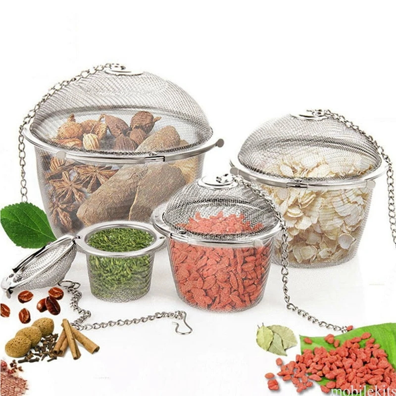 

1pc Tea Infuser Ball Stainless Steel Tea-leaf Strainers for Brewing Device Herbal Spice Secure Locking Filter Kitchen Tools
