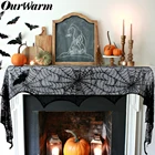 Украшение на Хэллоуин OurWarm, черно-белая кружевная мантия, шарф Spiderweb, накидка, дверная занавеска, ужасное украшение для вечеринки