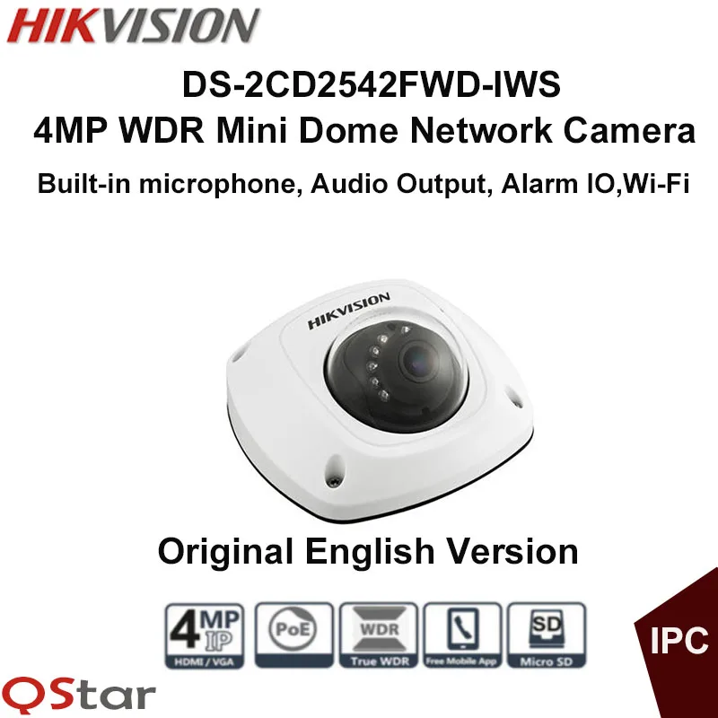 Hikvision оригинальный английский безопасности WI FI Камера DS 2CD2542FWD IWS 4MP WDR IP CCTV POE