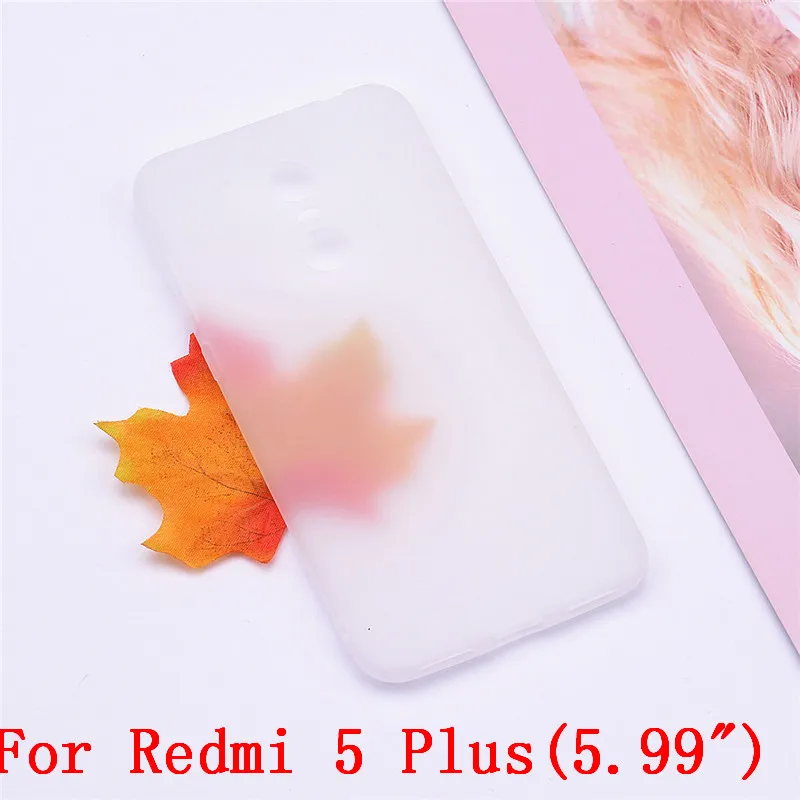 Transparent white Мягкий чехол из ТПУ для Xiaomi Redmi 5, чехол для Xiaomi Redmi 5 Plus, матовый Мягкий силиконовый чехол для телефона, чехол для Redmi 5/5 Plus, чехол s - Цвет: Transparent white