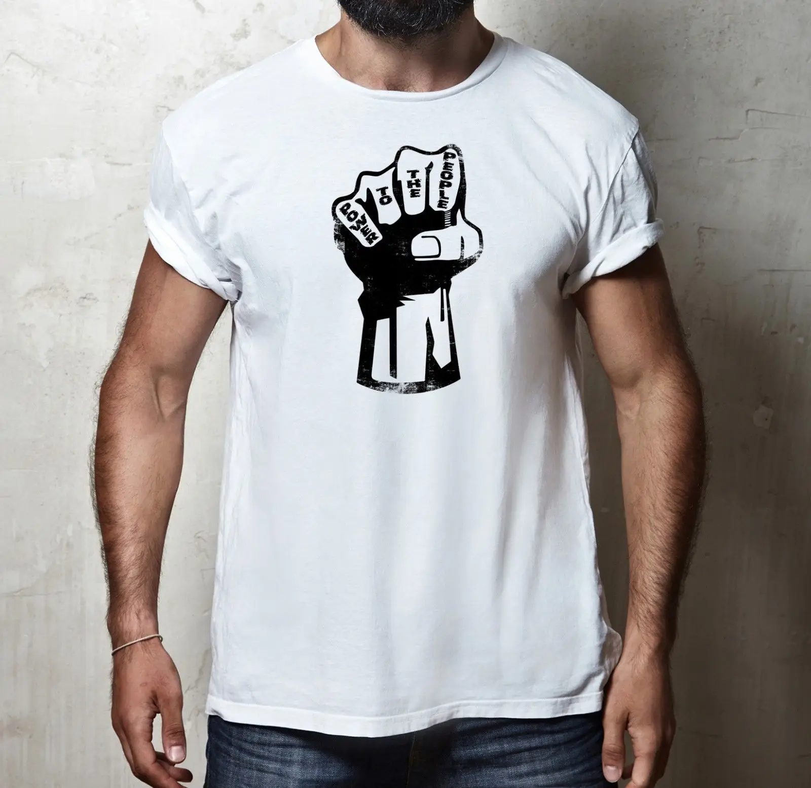 

Power To The People Politics Protest Fist 100% Cotton Mens Activist 2019 Fashion 100% Cotton Men T Shirt Custom Cool Shirts