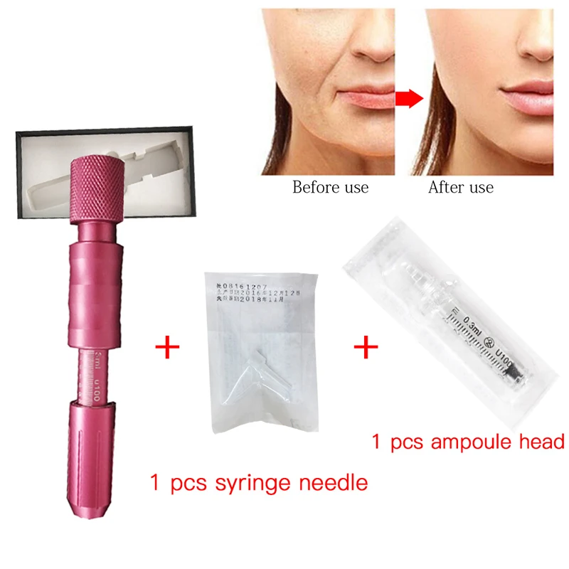 Complete set 0,3 мл наполнитель для губ hyaluronzuur ручка Ampoule головка распылитель гиалуроновой кислоты ручка для удаления морщин губ иглы для шприца инъекции - Номер модели: Complete set