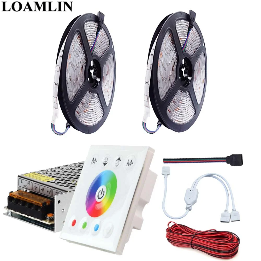 RGB Led Strip Flexible Light 5050SMD 30Leds/m Touch Panel Controller DC12V Transformer Kit 5-20M | Лампы и освещение