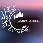 Пользовательские студийные наклейки с названием маникюрного салона, художественные наклейки для салона красоты, логотип, наклейка для спа-салона, наклейки на окна для салона ногтей, виниловые обои F906