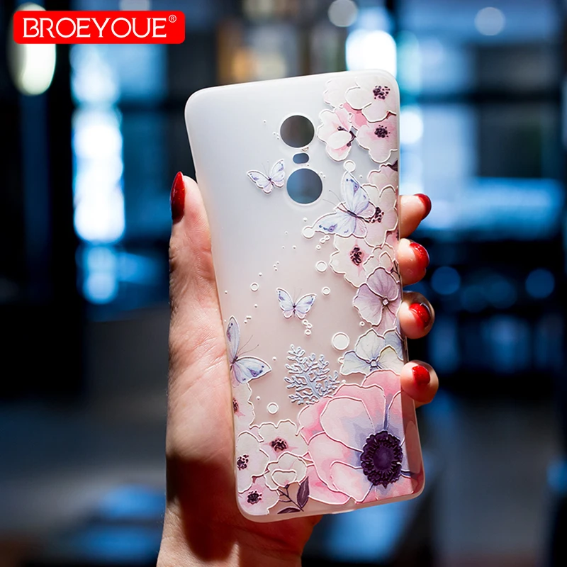 BROEYOUE чехол для Xiaomi Redmi 4X 4A 5A 5 Plus 3S 3X Note 3 4 3D рельефный Мягкий ТПУ силиконовый Mi A1 5S 5X 6