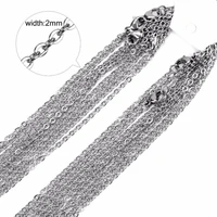 50pcslot high quality 22 silver stainless steel chain necklace for diy jewelry making hot fashion for men women