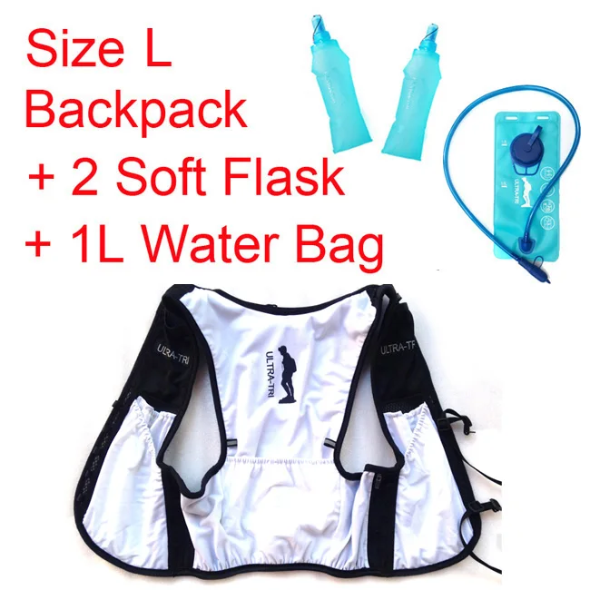 L Flasks Bladder ULTRA-TRI, гидратация, рюкзак для бега, жилет, белый цвет, для бега, легкая, для марафона, для гонок, Mochila, спортивная сумка, Speedvest, 8L - Цвет: L Flasks Bladder
