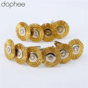 Dophe 10 шт. Dremel 3,17 мм стальные медные щетки колеса провода, рулевое колесо для шлифовки, полировки, вращающиеся инструменты Dremel 22 мм