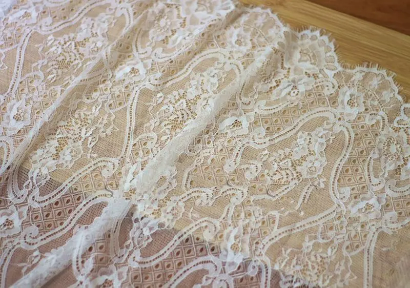 GLace 3M/Lot black and white European style eyelash lace fabric DIY wedding dress curtain table cloth TX580 | Дом и сад