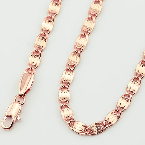 Ожерелье цвета розового золота для мужчин и женщин цепочки с плетением улитки