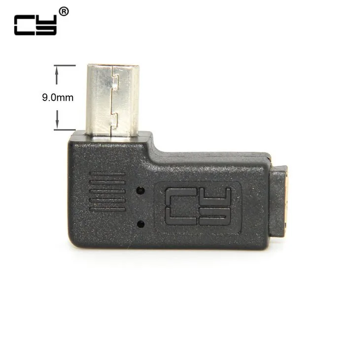 

Micro USB 2.0 5Pin Male to Female M to F Extension connector Adapter 9mm Long plug Connector 90 Degree Right & Left Angled