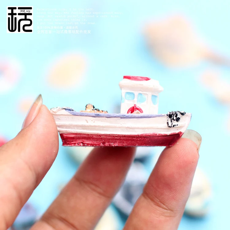 BAIUFOR миниатюрные фигурки и мини полимерная рыбацкая лодка модель круизного