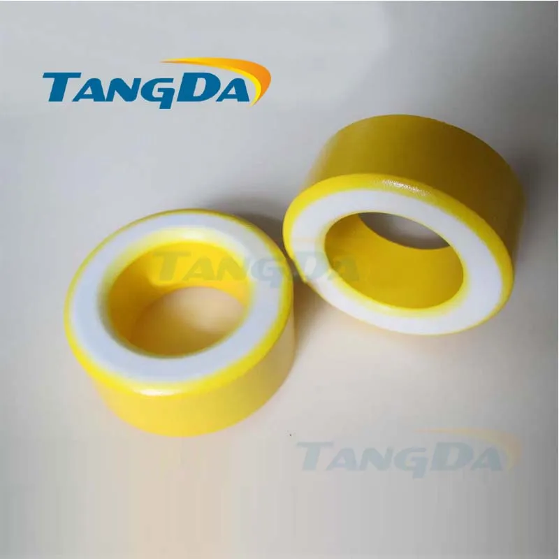 

Tangda Iron powder cores T225-26B OD*ID*HT 58*35*26 mm 160nH/N2 75ue Iron dust core Ferrite Toroid Core toroidal yellow white
