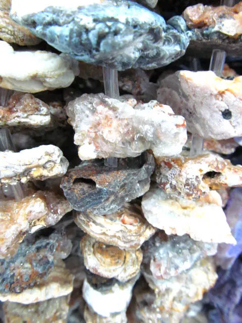 

wholesale 20-40mm full strand Druzy Agate Nugget Stone freeform nuggets spikes mixed charm jewelry bead