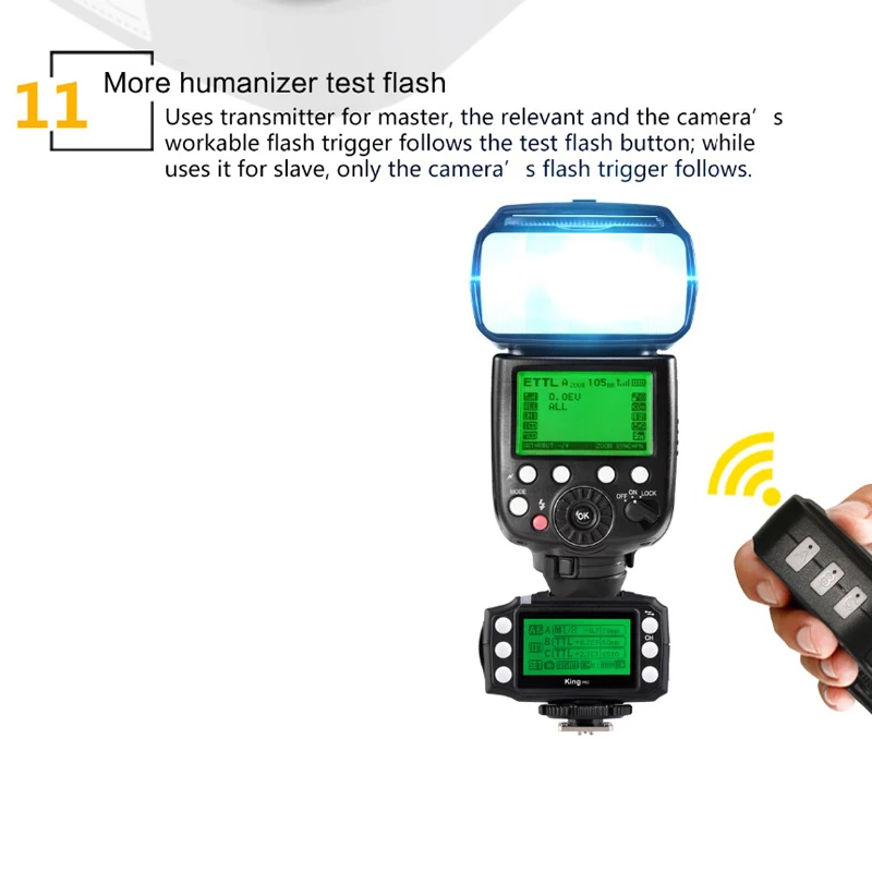 Pixel X900C Pro Беспроводной литий ионный аккумулятор ETTL ЖК экран Вспышка Speedlite с King C