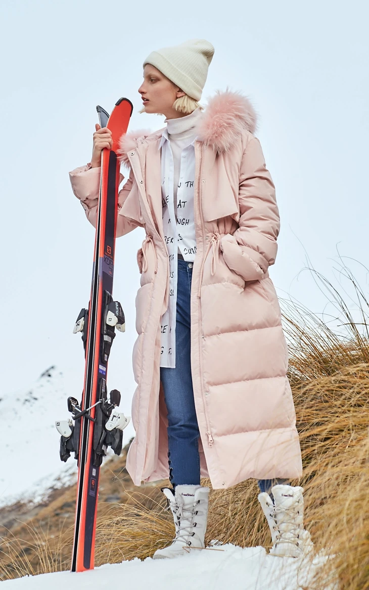 Vero Moda парка женская пуховик женский куртка с капюшоном из меха енота, 90% белый утиный пух, прямая, толстая, очень длинная, пуховик для женщин | 318412509