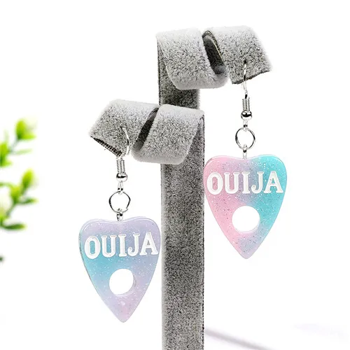 SE19-011B-07 1 пара, модные серьги в форме сердца с подвеской OUIJA, полимерная серьга для подарка на день рождения, ювелирные изделия для девочек-подростков - Окраска металла: SE19-011B-07