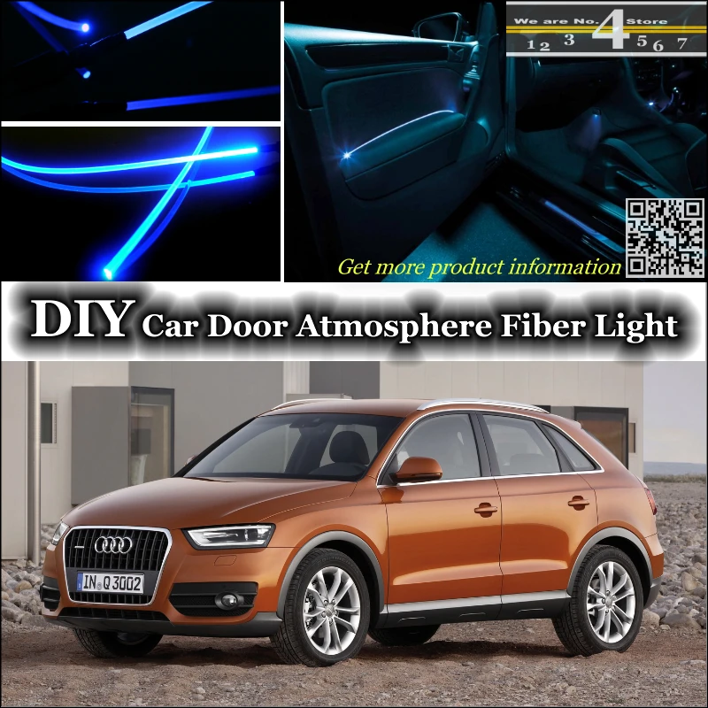 

interior Ambient Light Tuning Atmosphere Fiber Optic Band Lights For Audi Q3 Inside Door Panel illumination (Not EL light) Refit