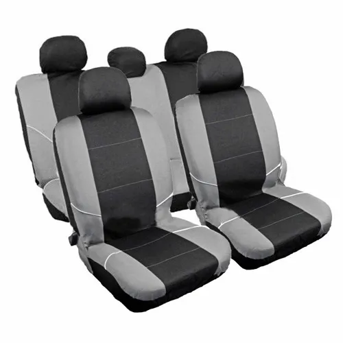 

2017 UNIVERSAL STYLING CAR CASES AUTO INTERIOR ACCESSORIES AUTOMOTIVE CAR SEAT COVER Black-Grey 9 PCS