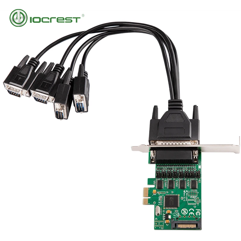 Последовательные порты IOCREST Rs232 плата контроллера Pcie X1 I/O 4 дБ 9 кронштейнов чипсет