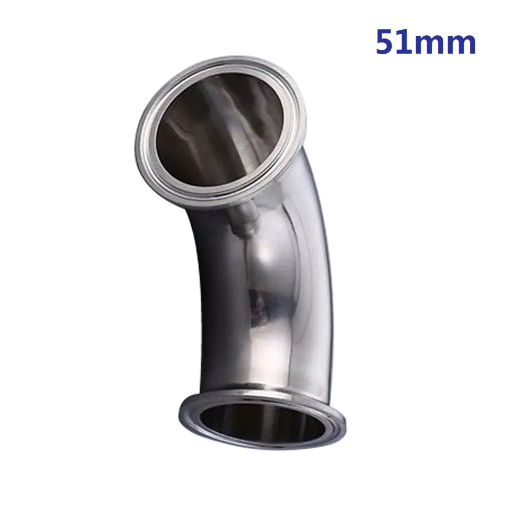 OD51mm Tri clamp 64 мм нержавеющая сталь санитарный наконечник Clamp налокотник 90 градусов