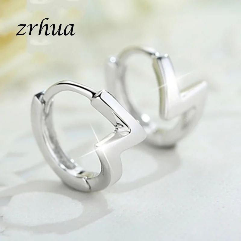 

Wholesale free shipping Silver Color Original Hoop Earrings Factory Price Stamped Fashion Jewelry Smooth Round Earrings