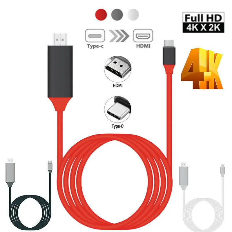 Кабель адаптер USB Type C на HDMI HDTV AV TV 4K для Samsung S8 S9 Macbook S10 Plus Note 8 Note9 9 LG|Кабели VGA| |