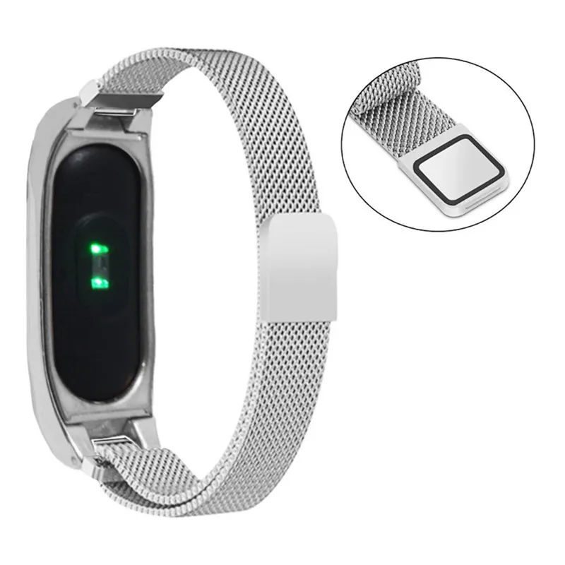Ремешок Миланская петля из нержавеющей стали для часов Xiaomi Mi Band 2 браслет с