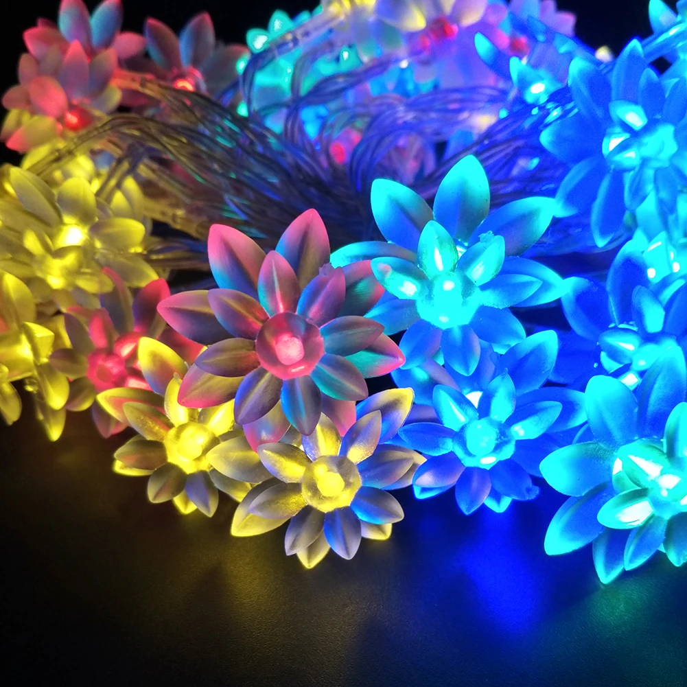 2018 Battery 2M 20LED Holiday Lotus Flower LED String Lights For Wedding Parties Decoration Lightings lumieres de lotus | Освещение