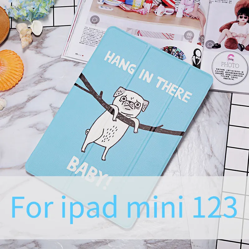 For ipad mini 1 2 3 Для iPad 2/3/4/iPad воздуха 1 2 iPad Mini 1, с милым рисунком кота и собаки из мультфильма, Режим сна/wake Up милый чехол для Новинка года iPad 9,7 Ультра тонкий силиконовый защитный задняя крышка чехол Fundas - Цвет: For ipad mini 1 2 3