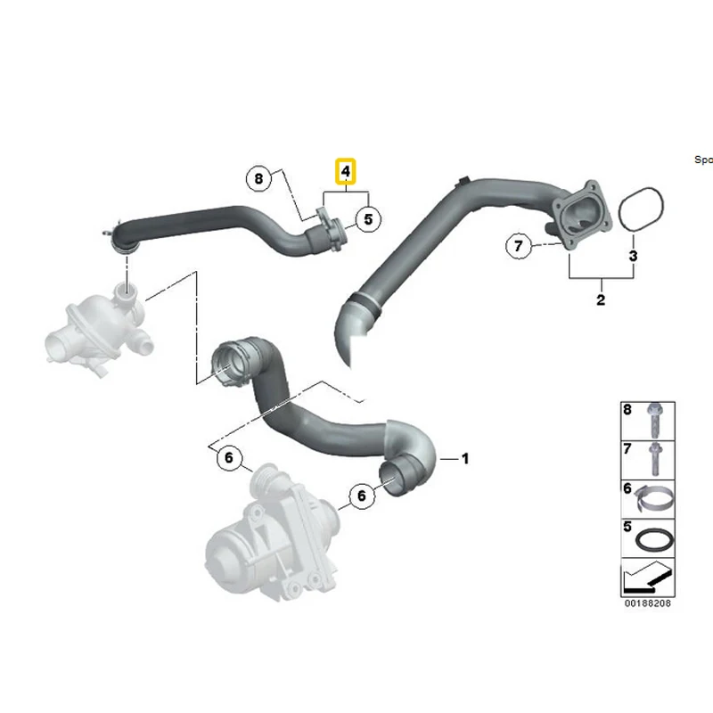 Шланг радиатора шланг водяной трубы для BMW F07 F10 F11 F01 F02 11537580969 N54 N55|Шланги и зажимы| |
